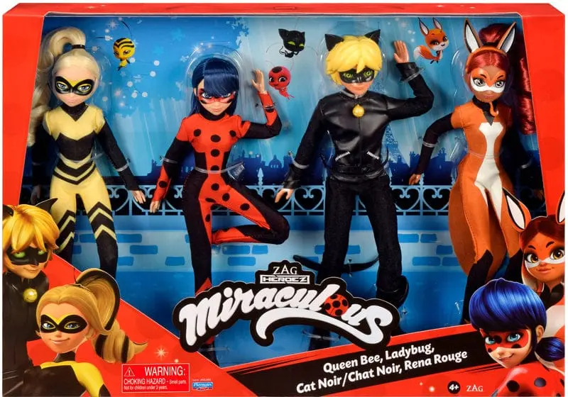 Miraculous Ladybug set da 4 Bambole da 26cm