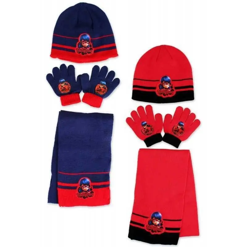 Miraculous Ladybug Set Invernale 3 pezzi composto da Sciarpa, Cappello e Guanti