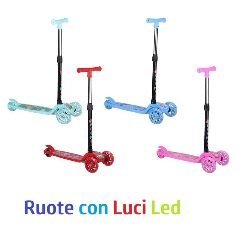 Monopattino 3 Ruote con luci led per Bambini 3-6 Anni