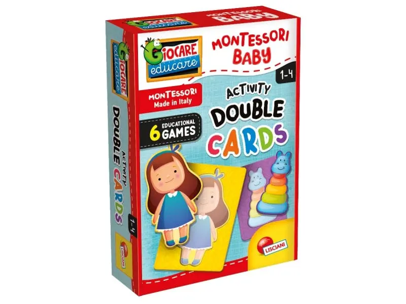 Montessori Baby Activity Double Cards, Gioco Educativo Carte - Età 1-4 Anni