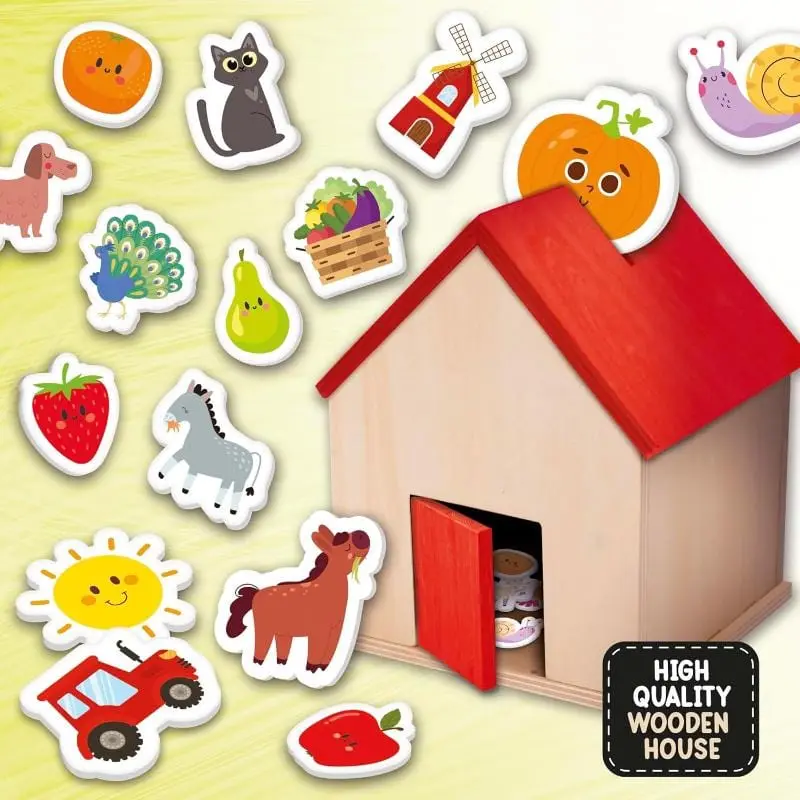 Montessori Baby Wood on the Farm, Gioco in Legno Educativo 3-6 Anni