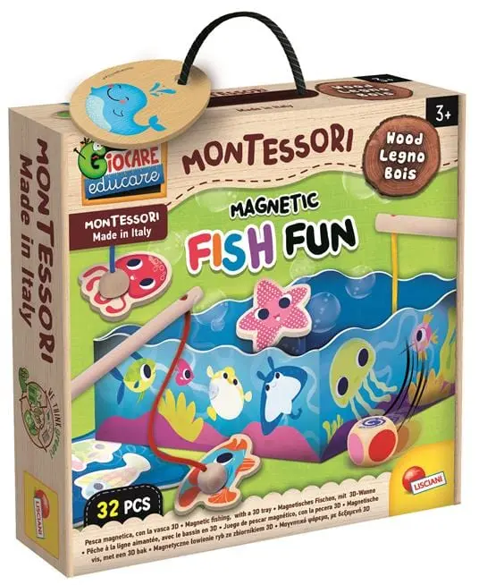 Montessori Gioco Pesca Magnetica in Legno - Lisciani