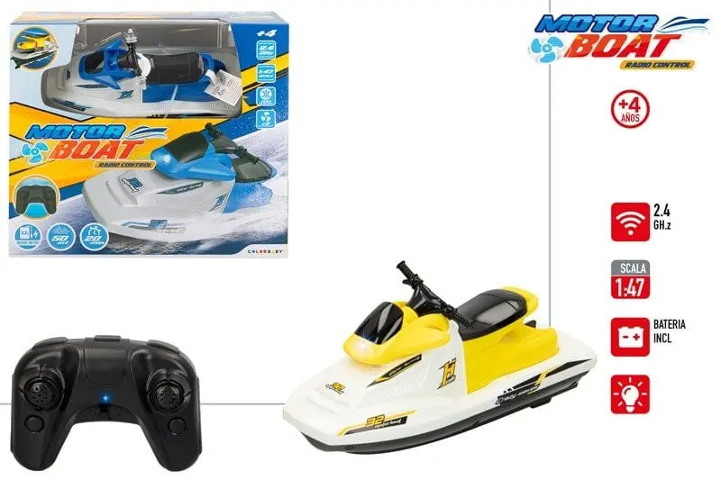 Moto d'Acqua Telecomandata con Batteria Inclusa