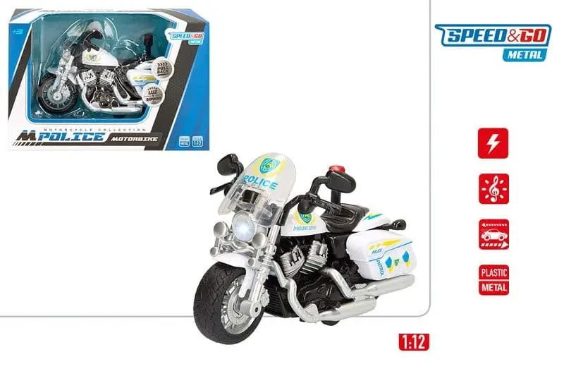 Moto della Polizia a Retrocarica con Luci e Suoni