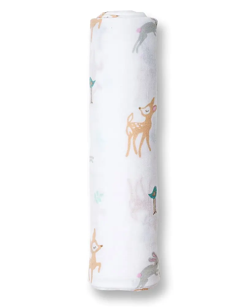 Mussola 100% Cotone - Swaddle - Cerbiatti E Coniglietti