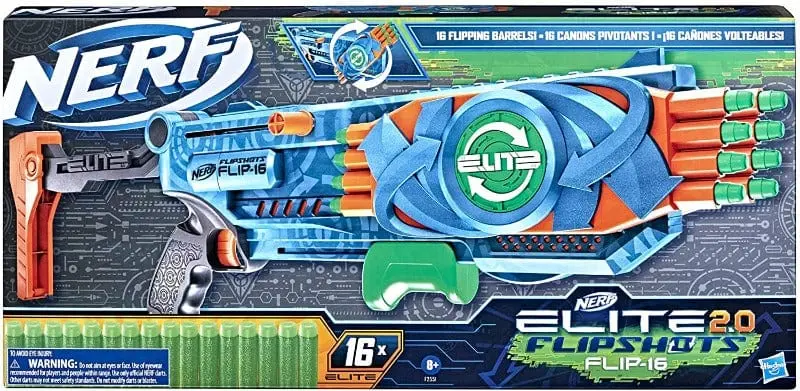 Nerf Elite 2.0 Flip 16, Blaster con Canne Rotanti