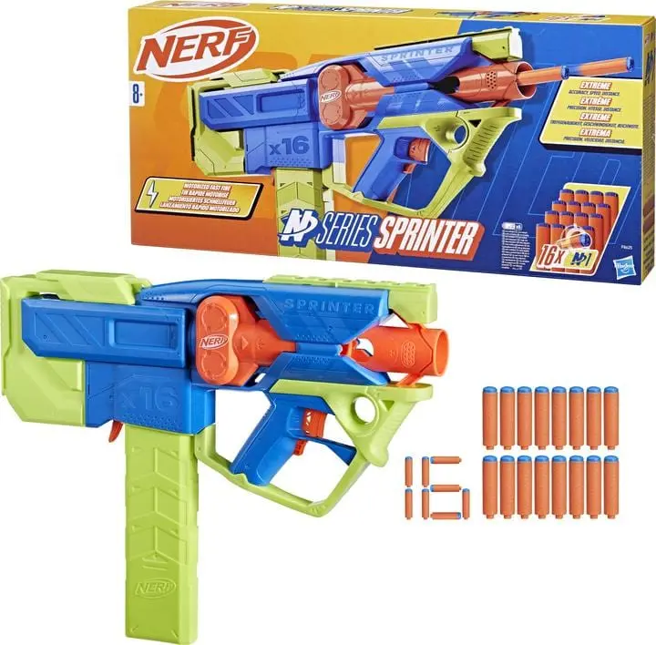 Nerf N series Sprinter, Blaster Elettrico Motorizzato con 16 Dardi