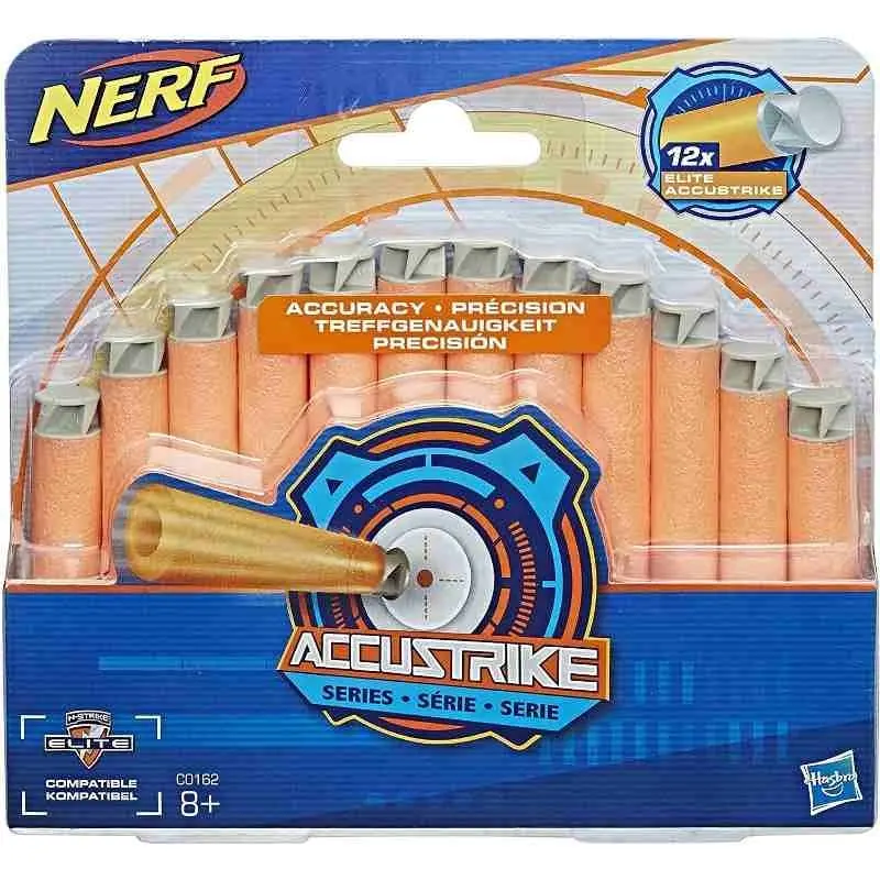 Nerf Ricariche Elite, set 12 Dardi in schiuma Accurastrike
