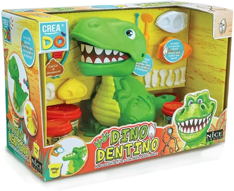 Nice Dino Dentino, Set con Pasta Modellabile Dinosauro con Accessori