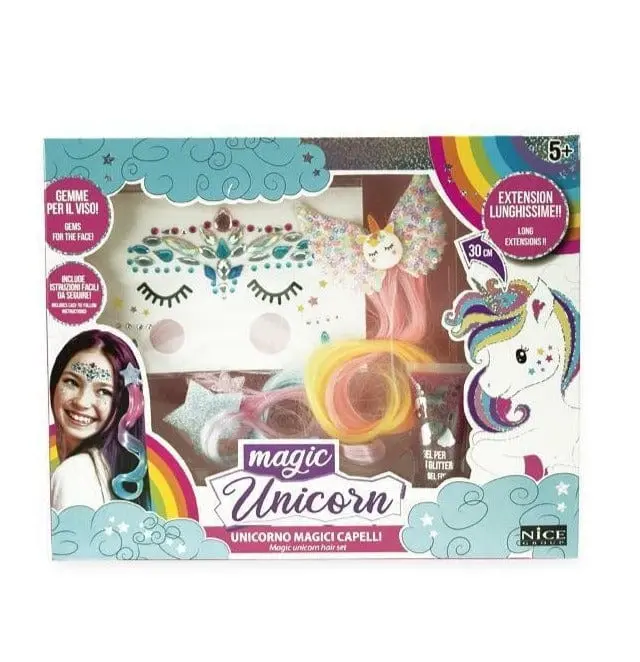 Nice Set Decora Capelli Unicorno per Bambine
