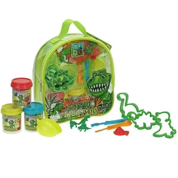 Nice- Zainetto con Pasta Modellabile e Accessori a Tema Dinosauri