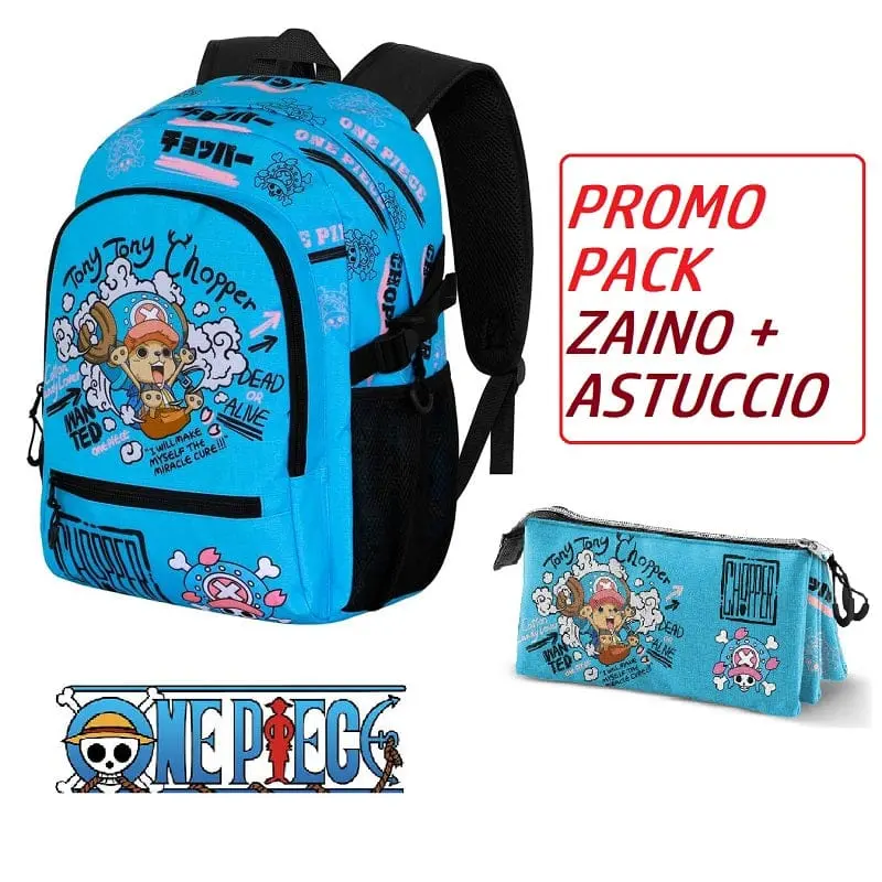 One Piece Zaino Scuola Media e Superiore 42cm + Astuccio 3 scomparti