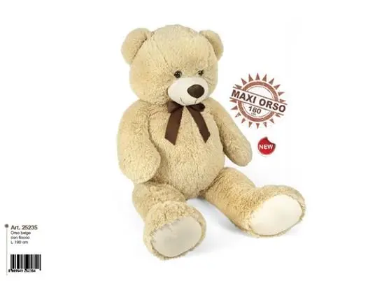 Orso Peluche Beige 180 Cm C/Fiocco