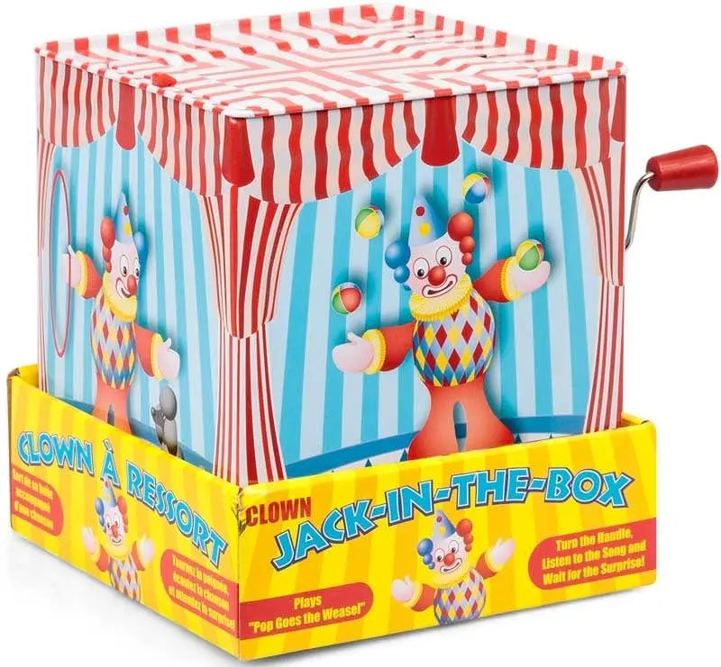 Pagliaccio in Scatola di Latta, Clown Pop Up Gioco Tradizionale a Sorpresa