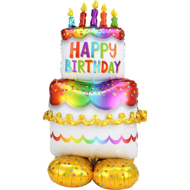 Palloncino Torta Happy Birthday 69x134 cm - Airloonz