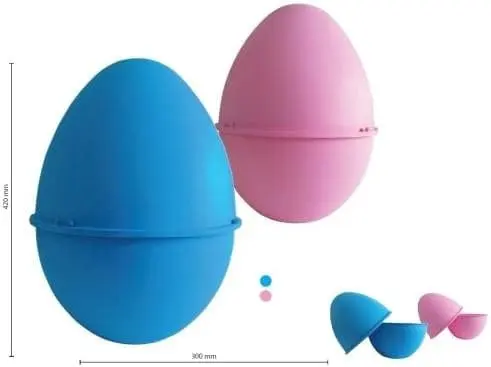 Pasqua - Uovo di Plastica vuoto da Riempire 42x30 cm