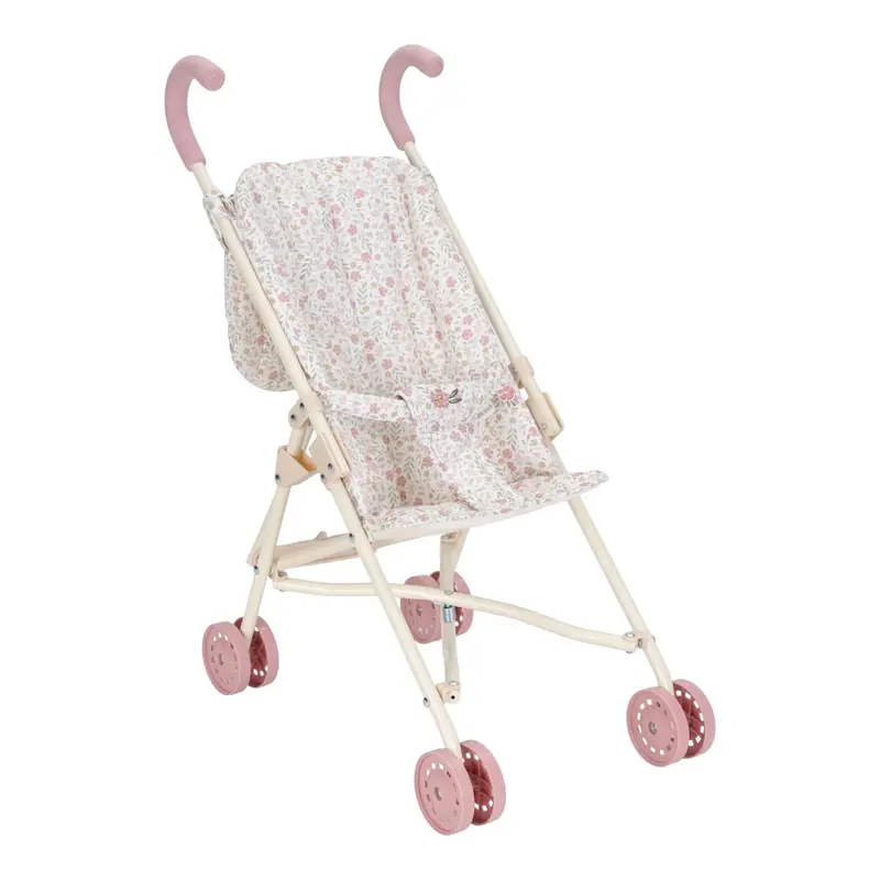 Passeggino in Metallo per Bambole Bianco White Flowers | LD4585
