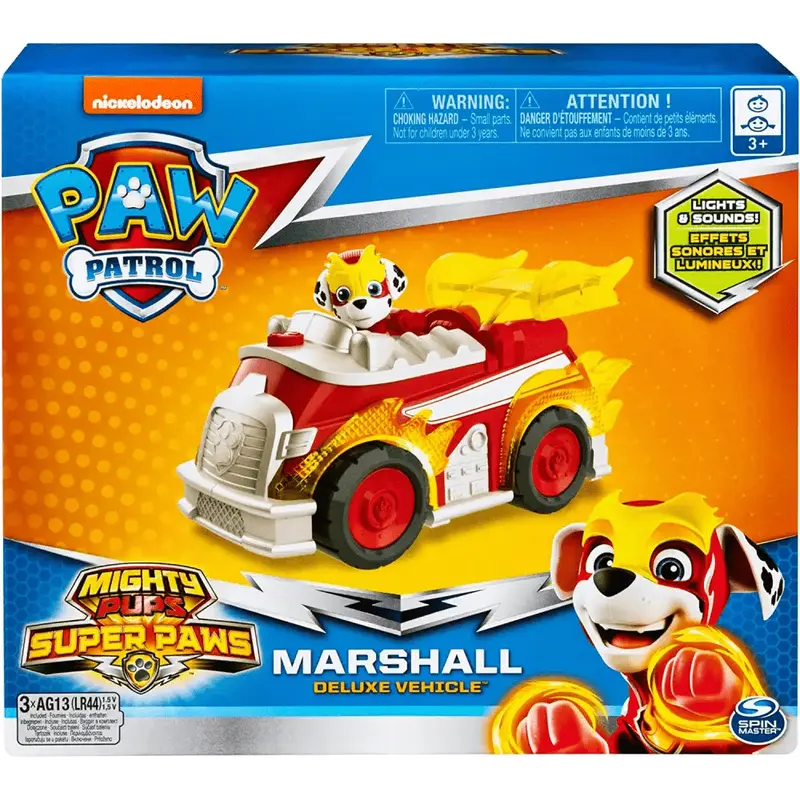 Paw Patrol Mighty Pups Veicolo deluxe Marshall