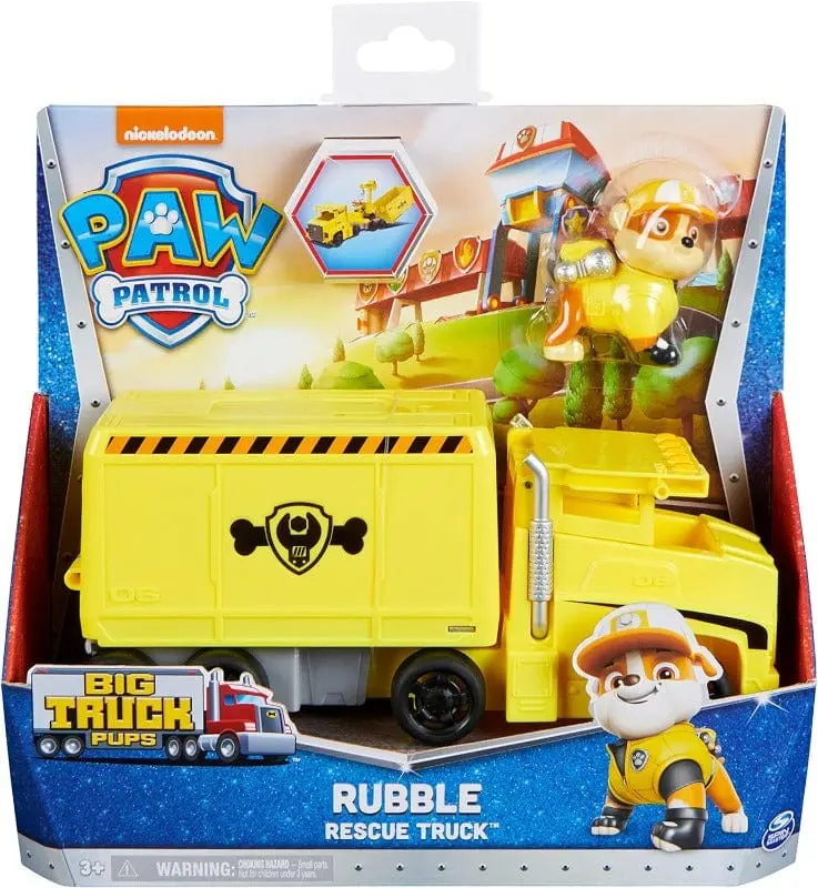 Paw Patrol Rubble Camion Trasformabile con Cucciolo Rubble