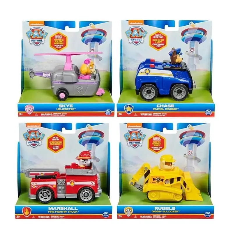 Paw Patrol Veicoli con Personaggi – Chase, Marshall, Skye e Rocky