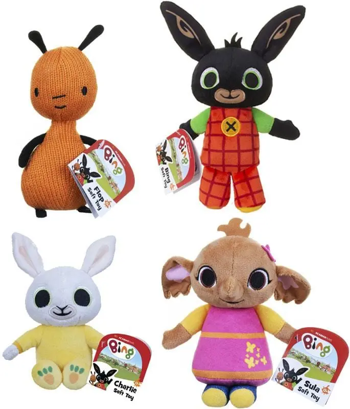 Peluche Bing, Flop, Sula, Charlie e Amma da 20 cm