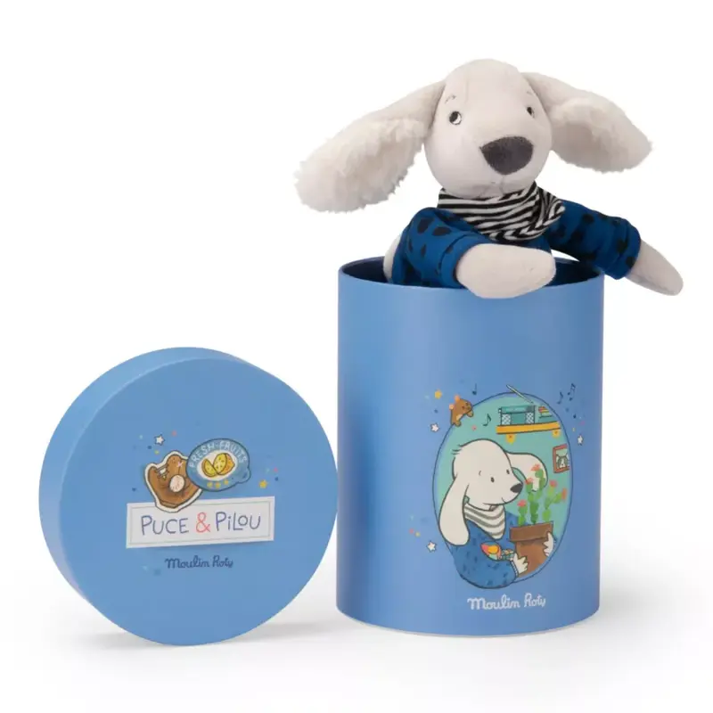 Peluche Cane Pilou in Scatola Moulin Roty
