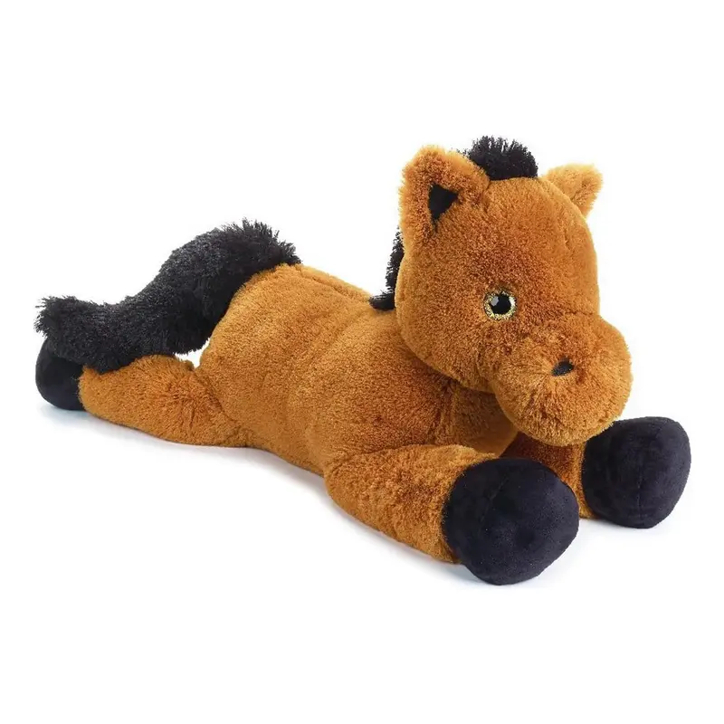 Peluche Cavallino Marrone Sdraiato 80 cm