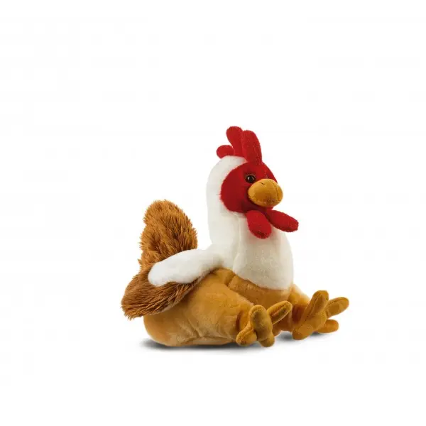 PELUCHE GALLINA, CREMA E CRESTA ROSSA