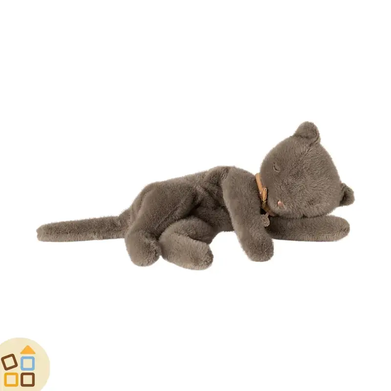 PELUCHE GATTO CHE DORME, GRIGIO
