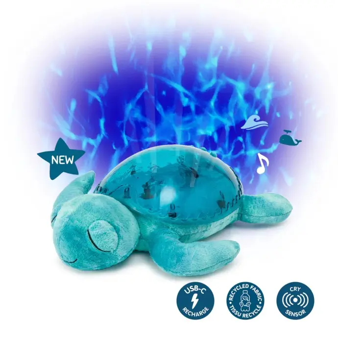 Peluche luce notturna - Tartaruga azzurra ricaricabile - Effetto acqua