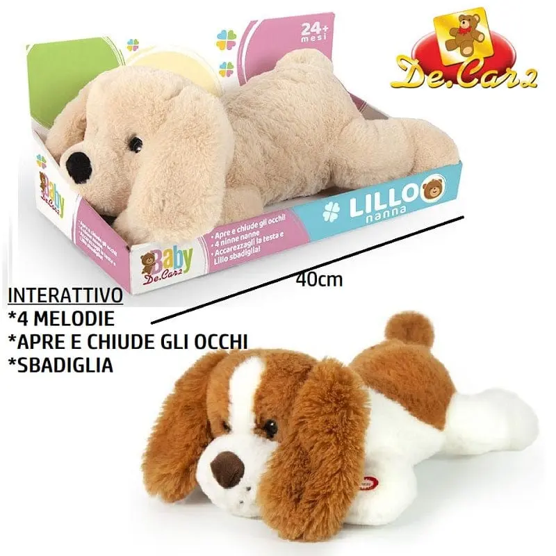 Peluche Ninna Nanna Cagnolino 40cm con funzioni Interattive +24Mesi