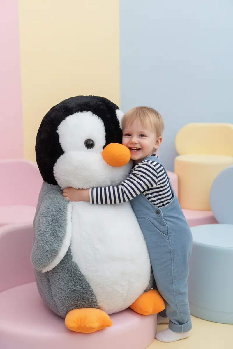 Peluche Pinguino Gigante da 100cm con dettagli Realistici