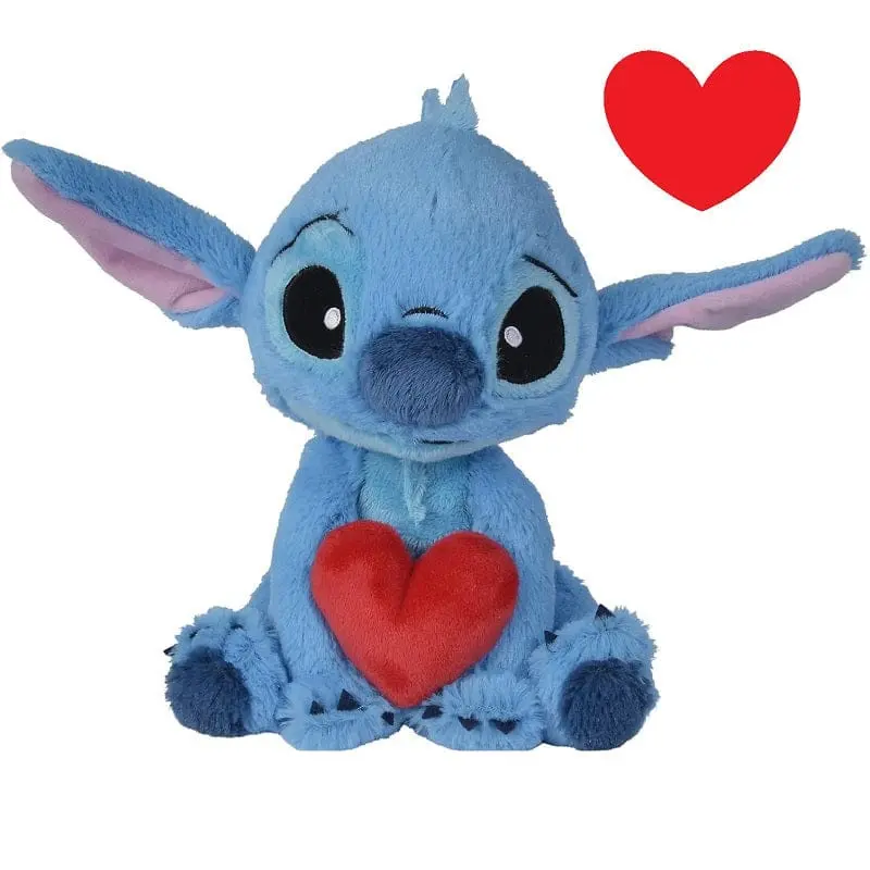 Peluche Stitch con Cuore 25cm Licenza Ufficiale