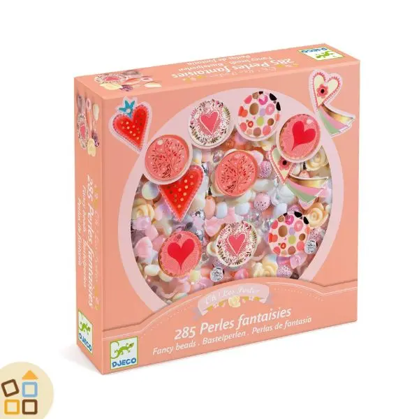 PERLE IN RESINA ROSA CHIARO, CUORI