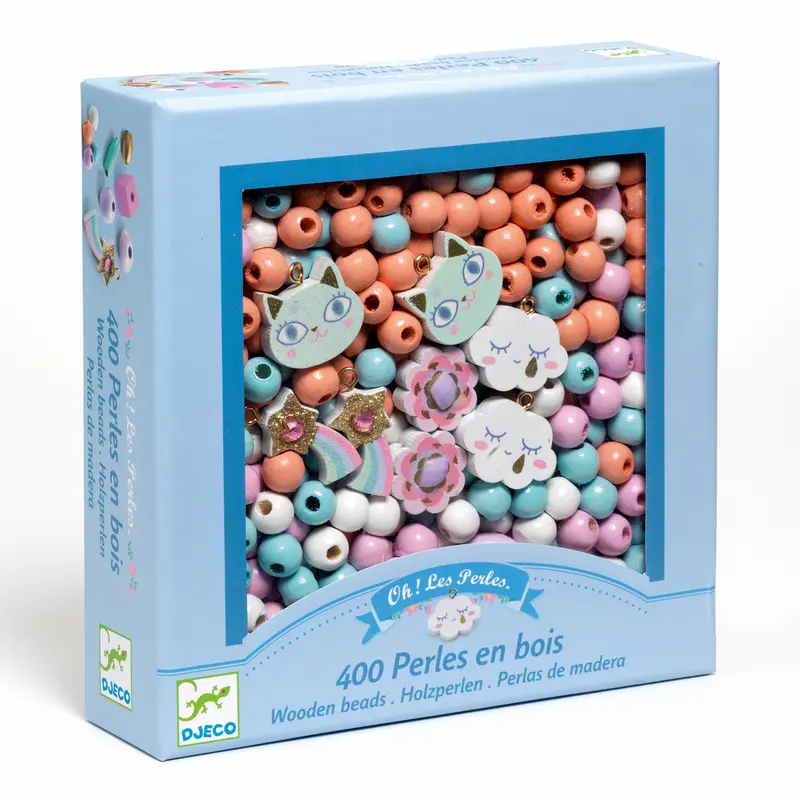 Perline in Legno Arcobaleno Perle per creare Braccialetti e Collane - Wooden Beads Rainbow (DJ09823)