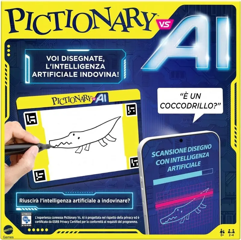 Pictionary versione AI con intelligenza artificiale, Gioco di Società per Famiglie in versione italiana