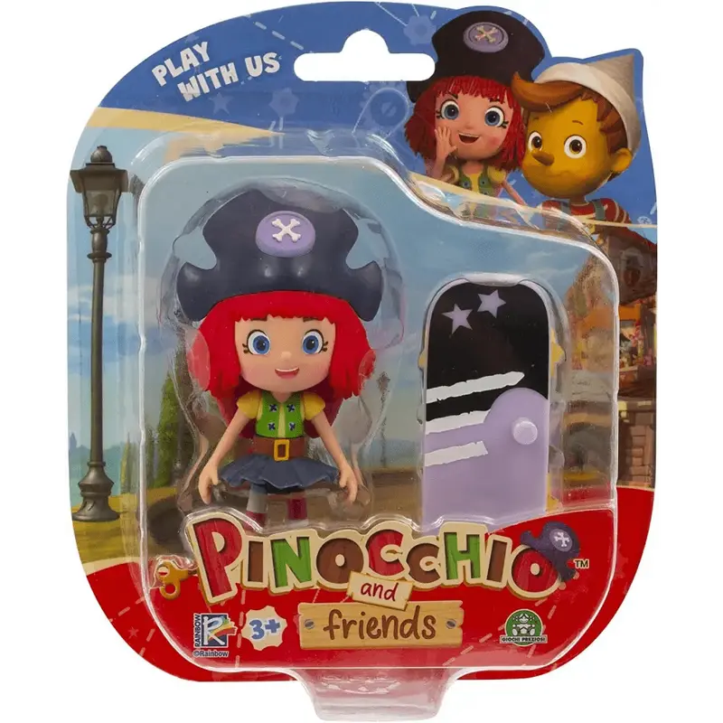 Pinocchio personaggio Freeda con Skateboard