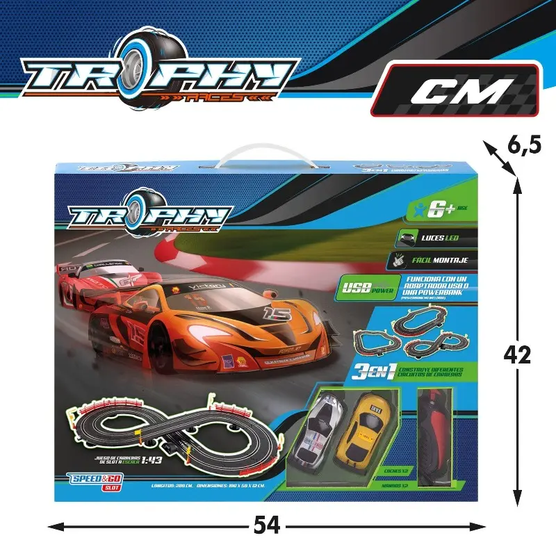 Pista Elettrica Circuito da Corsa Trophy 280cm