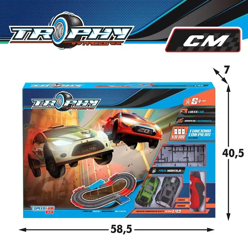 Pista Elettrica per Bambini, Circuito con Macchinine 2,50 metri