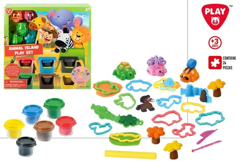Plastilina Animali della Giungla, Pasta Modellabile con Accessori