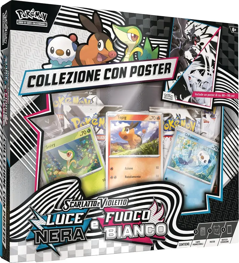 Pokémon - Collezione con poster Luce Nera e Fuoco Bianco