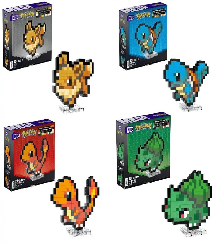 Pokémon Pixel Art, set da costruire con 323 pezzi stile retrò con personaggi da esporre