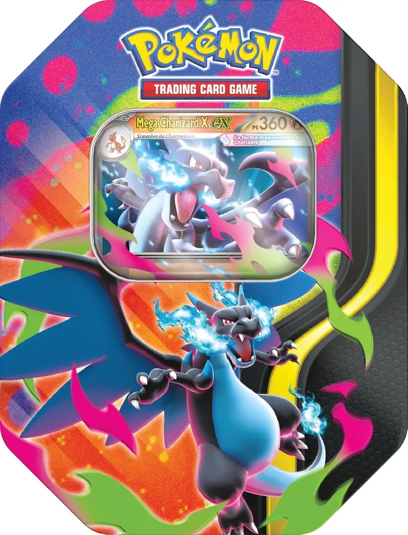 Pokémon - Tin da collezione Mega Charizard EX con 4 buste espansione