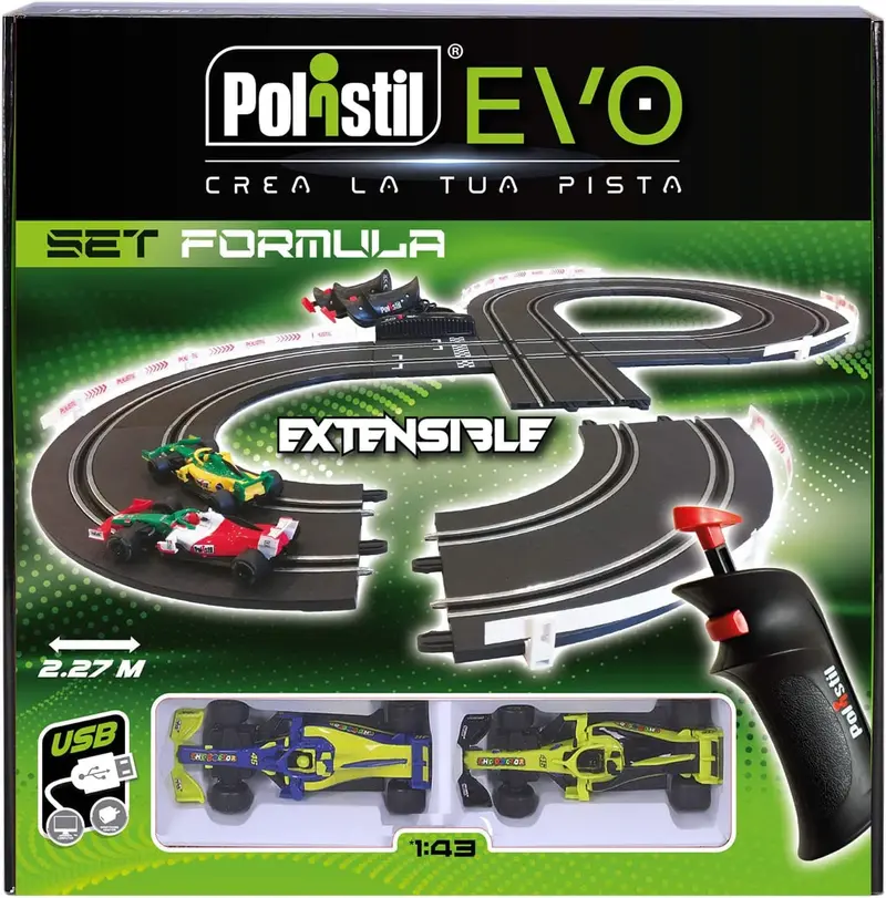 Polistil EVO Pista con Macchine da Corsa in scala 1