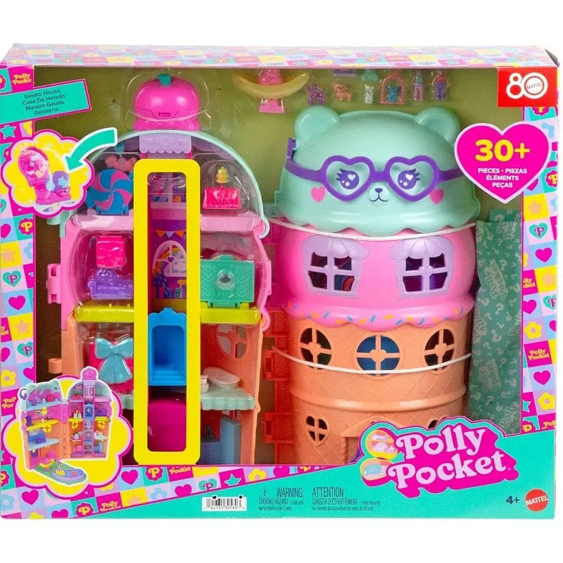 Polly Pocket Gelato Casa, playset apribile con più di 30 accessori