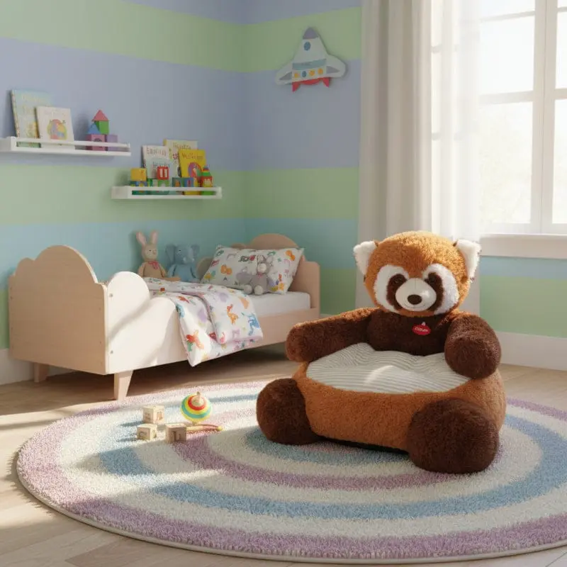 Poltroncina in Peluche 50 cm Orsetto Lavatore