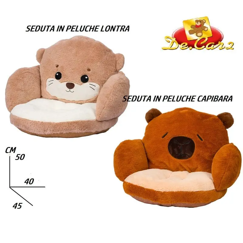 Poltroncina in Peluche per Bambini a tema Lontra - Capibara