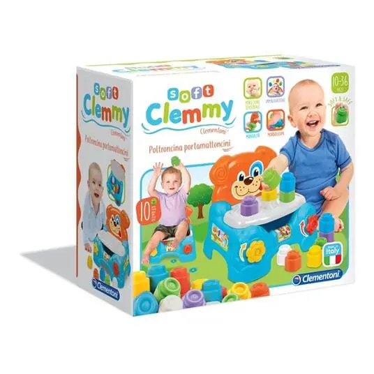 Poltroncina Portamattoncini Clemmy blu gialla
