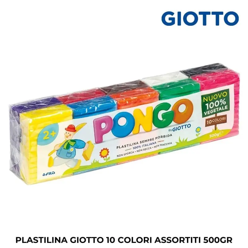 Pongo Plastilina Giotto 10 Colori 500gr