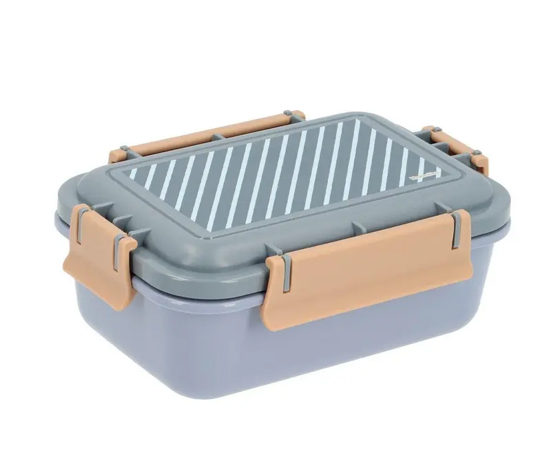 Porta Merenda  Con Coperchio Bento Ermetico - Stripes Blu